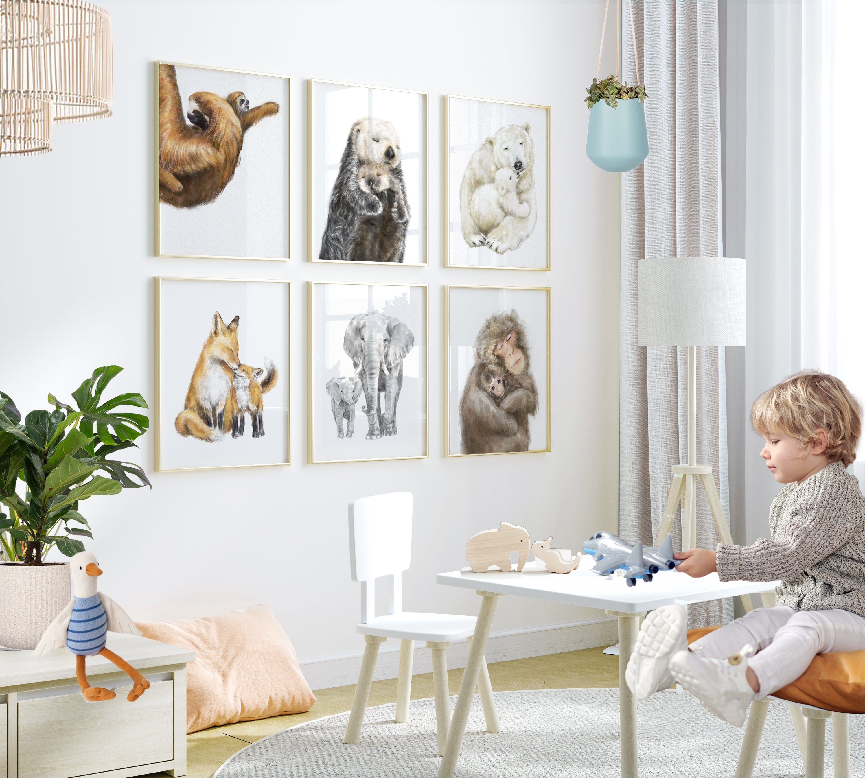 Mom & Baby Animal Nursery Art Print Set – Triplestudio