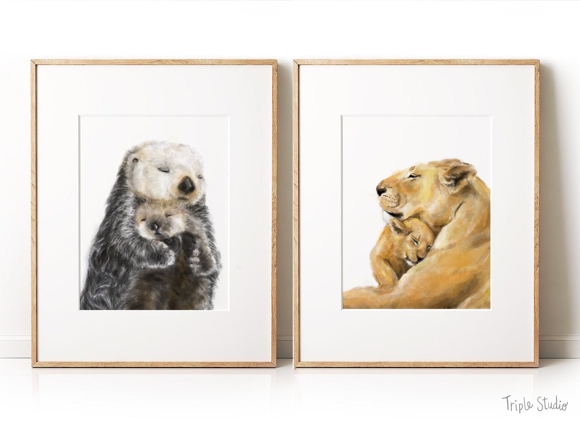 Mix and Match - Choose any 2 animal art prints / Nursery Arts / Print Sets / Baby Art / Watercolor Painting / Home Decor / On Sale