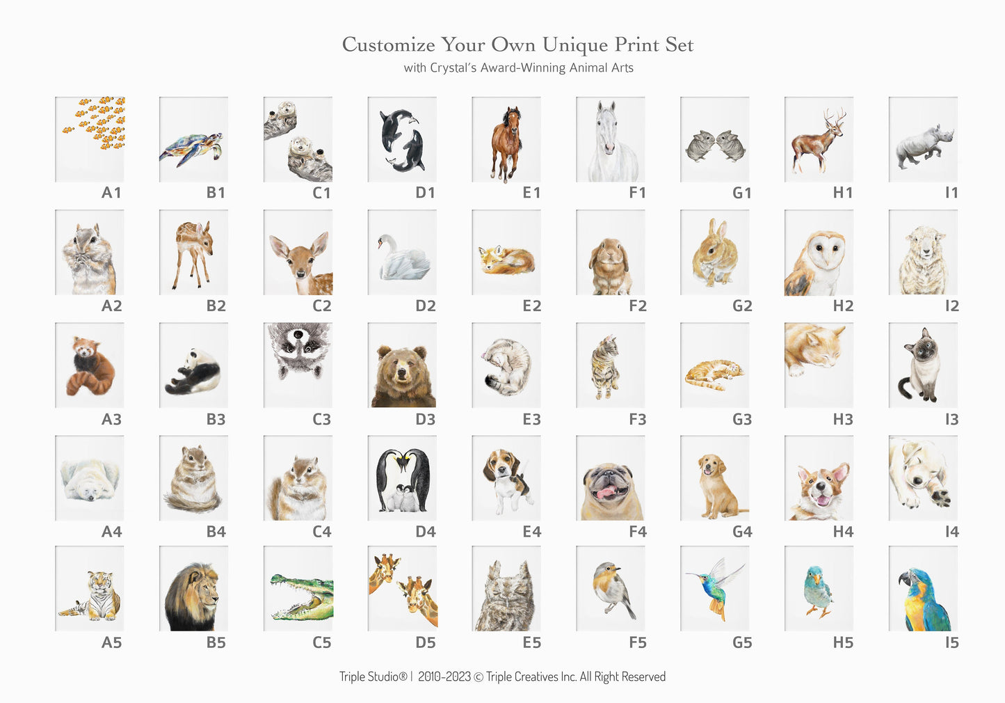 Mix and Match - Choose any 2 animal art prints / Nursery Arts / Print Sets / Baby Art / Watercolor Painting / Home Decor / On Sale