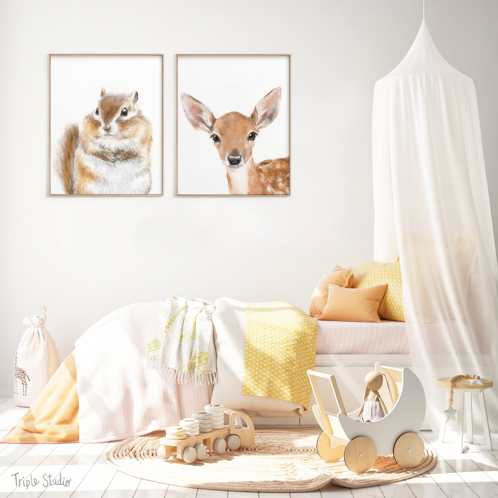 Mix and Match - Choose any 2 animal art prints / Nursery Arts / Print Sets / Baby Art / Watercolor Painting / Home Decor / On Sale