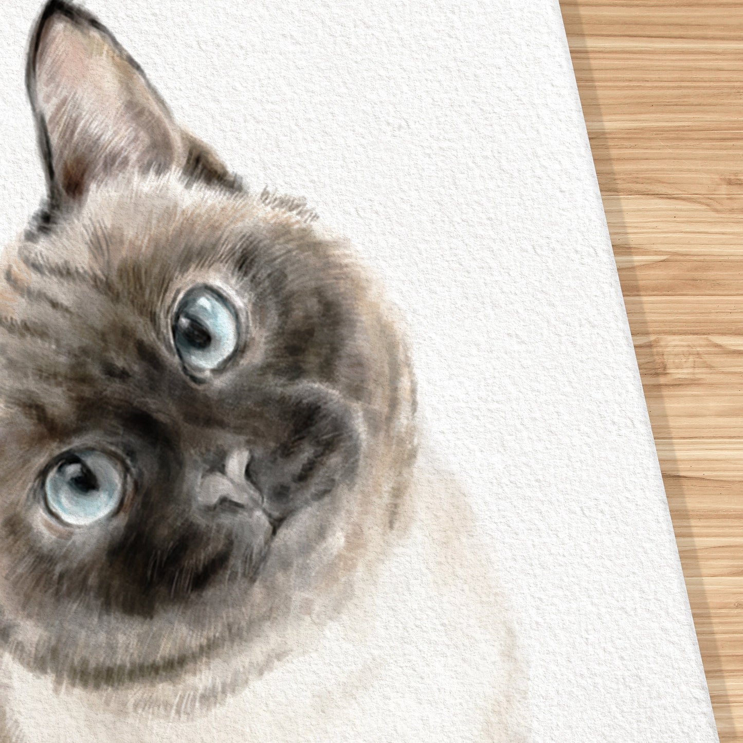 Siamese Cat Print - Watercolor Painting, Home Wall Decor, Portrait, Crazy Cat Lady, Cat Mom, Cat Lover Gift, Minimal