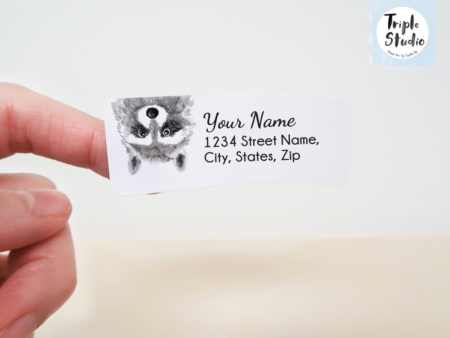 Raccoon Personalized Address Label