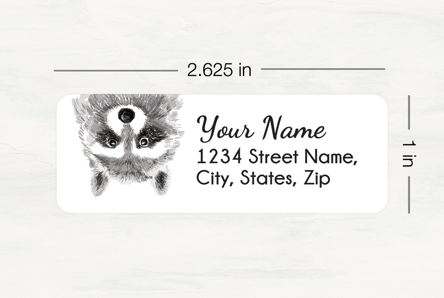 Raccoon Personalized Address Label