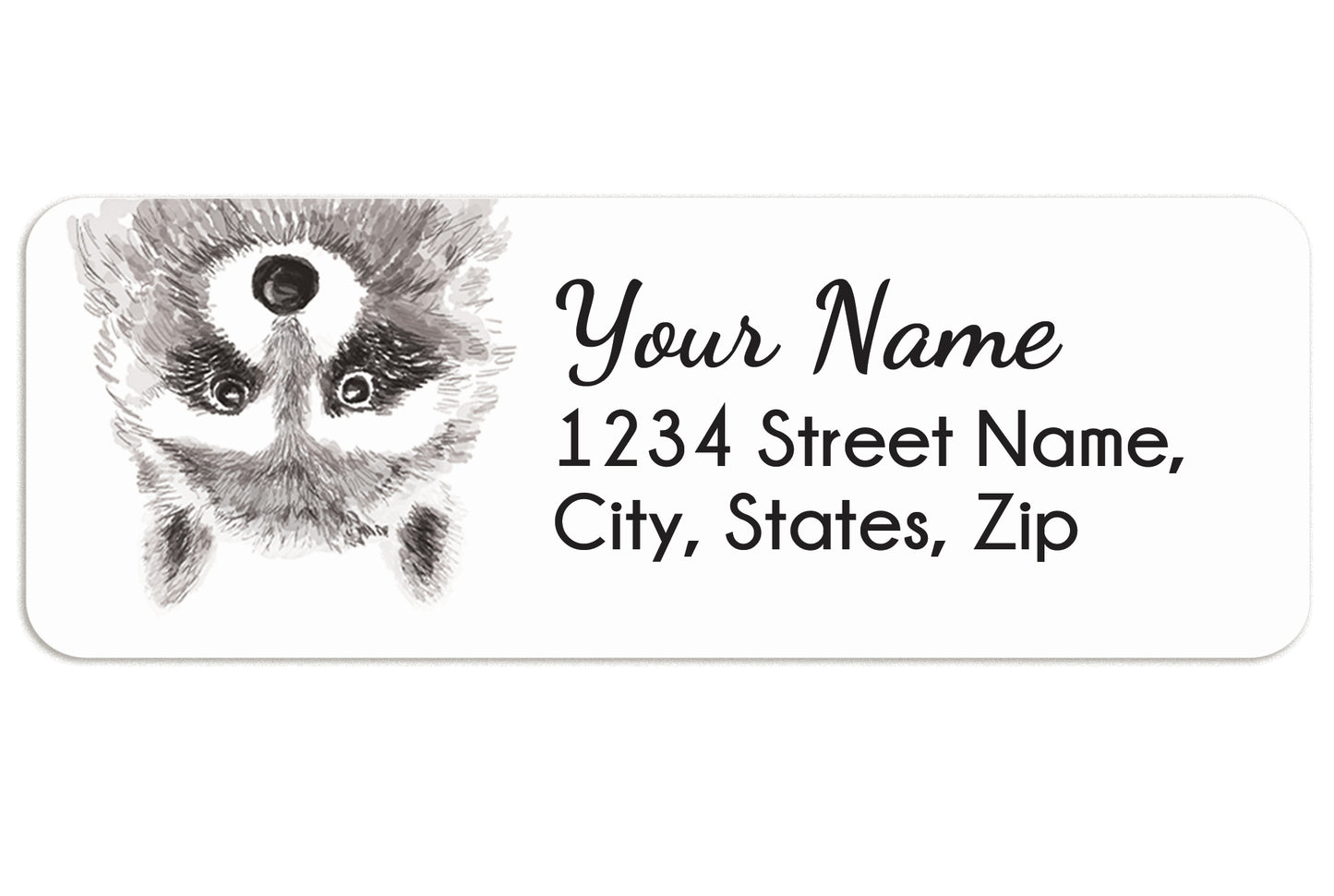 Raccoon Personalized Address Label