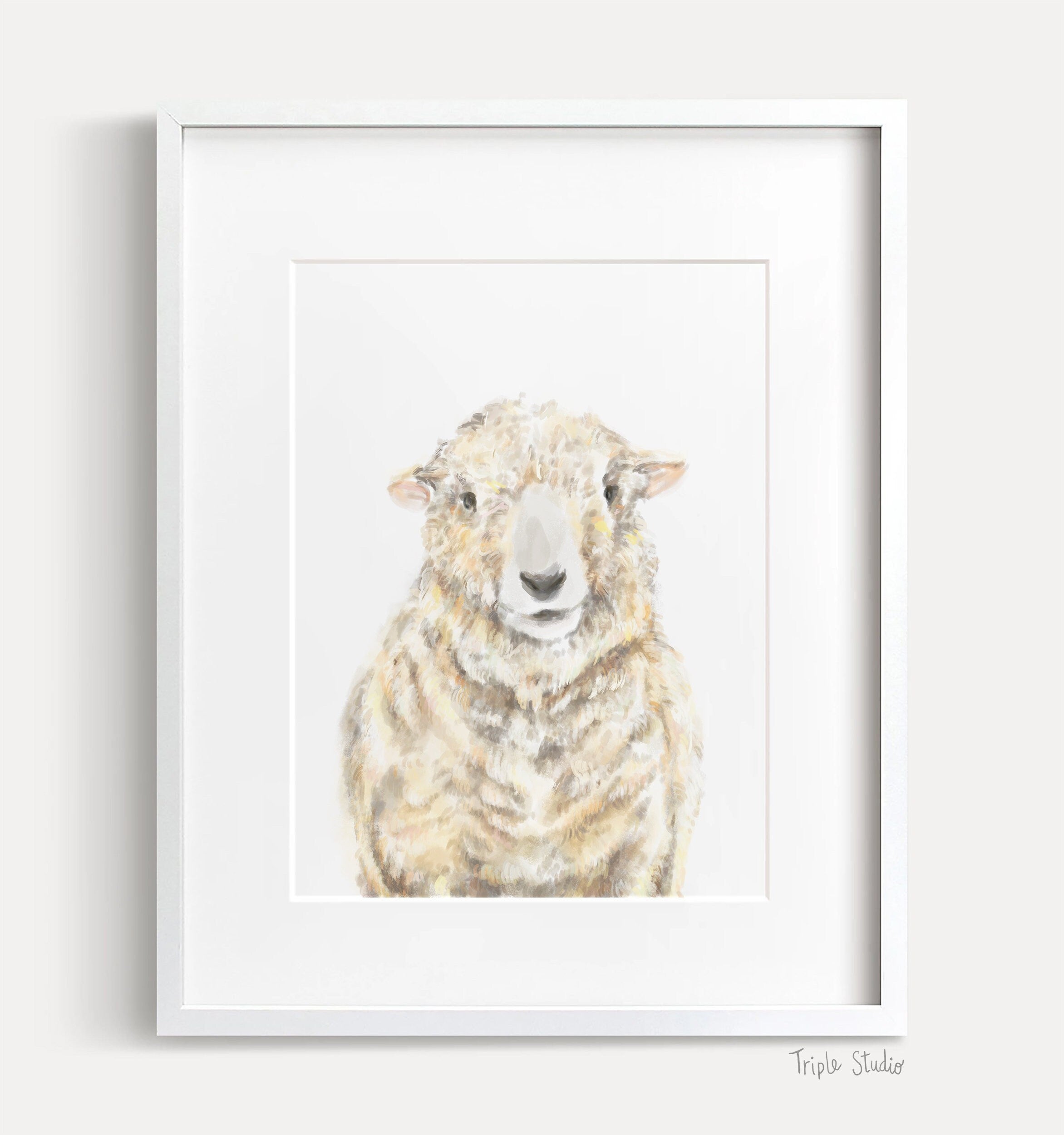 Outlet Original Sheep Painting, sheep art, watercolor, animal painting, original art, painting, animals, nursery art, room decor, animal paintings