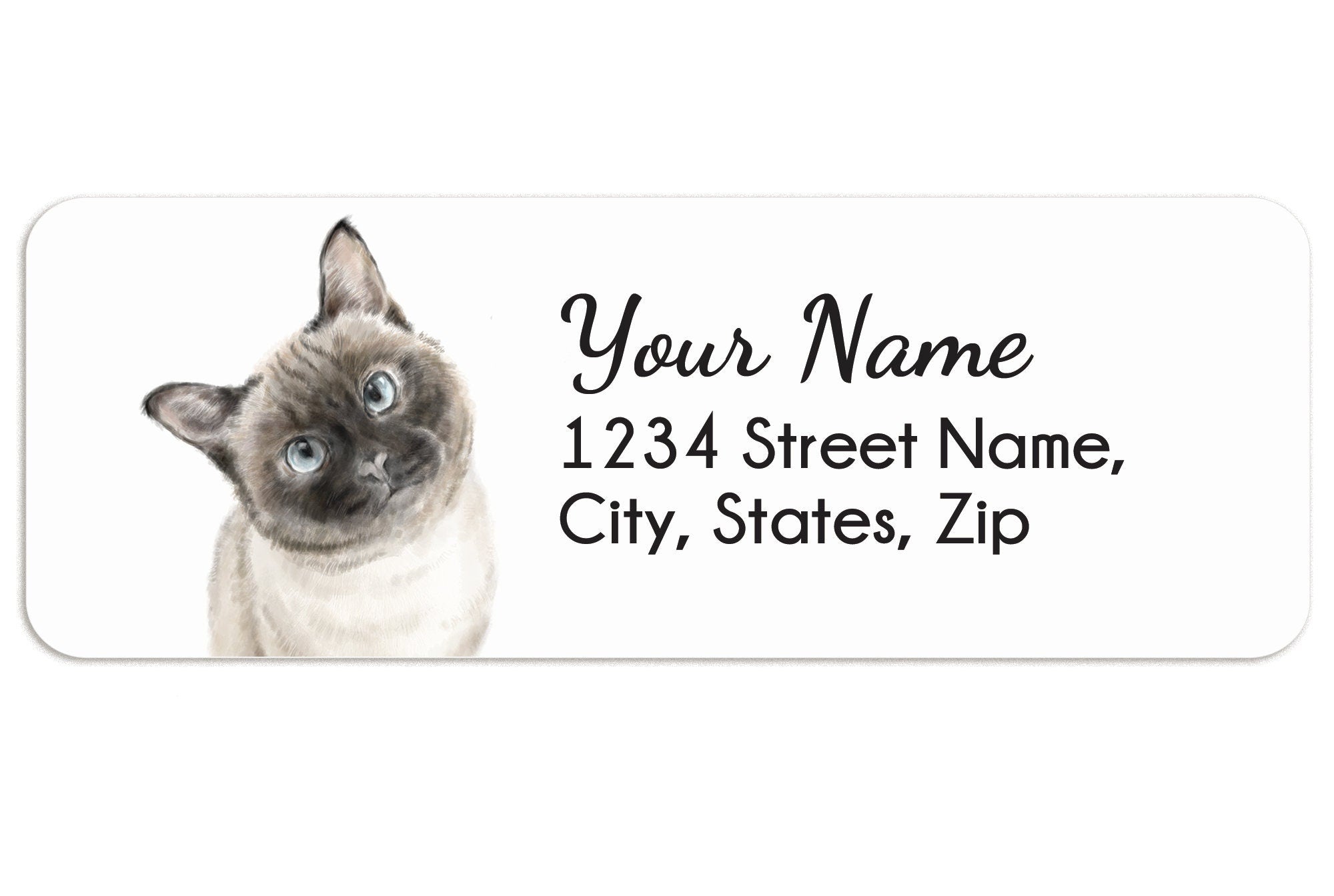 Personalized Address Label For Cat Mom 120 PCS Siamese Cat Gifts Crazy Cat Lady Gifts Cat Gifts For Cat Lovers Mailing Stickers for Envelopes TripleStudio